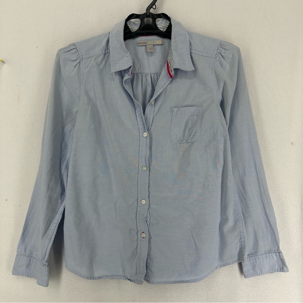 Old Navy Button‎ Down Long Sleeve Basic Blouse Women’s Small Blue